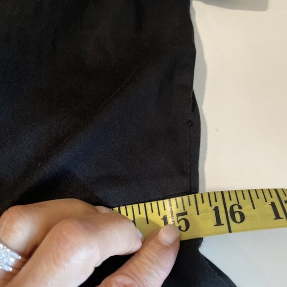 Charter Club Midi Shirt Dress Size 6 Black Button Down Pleated Stretch Classic - Picture 9 of 12